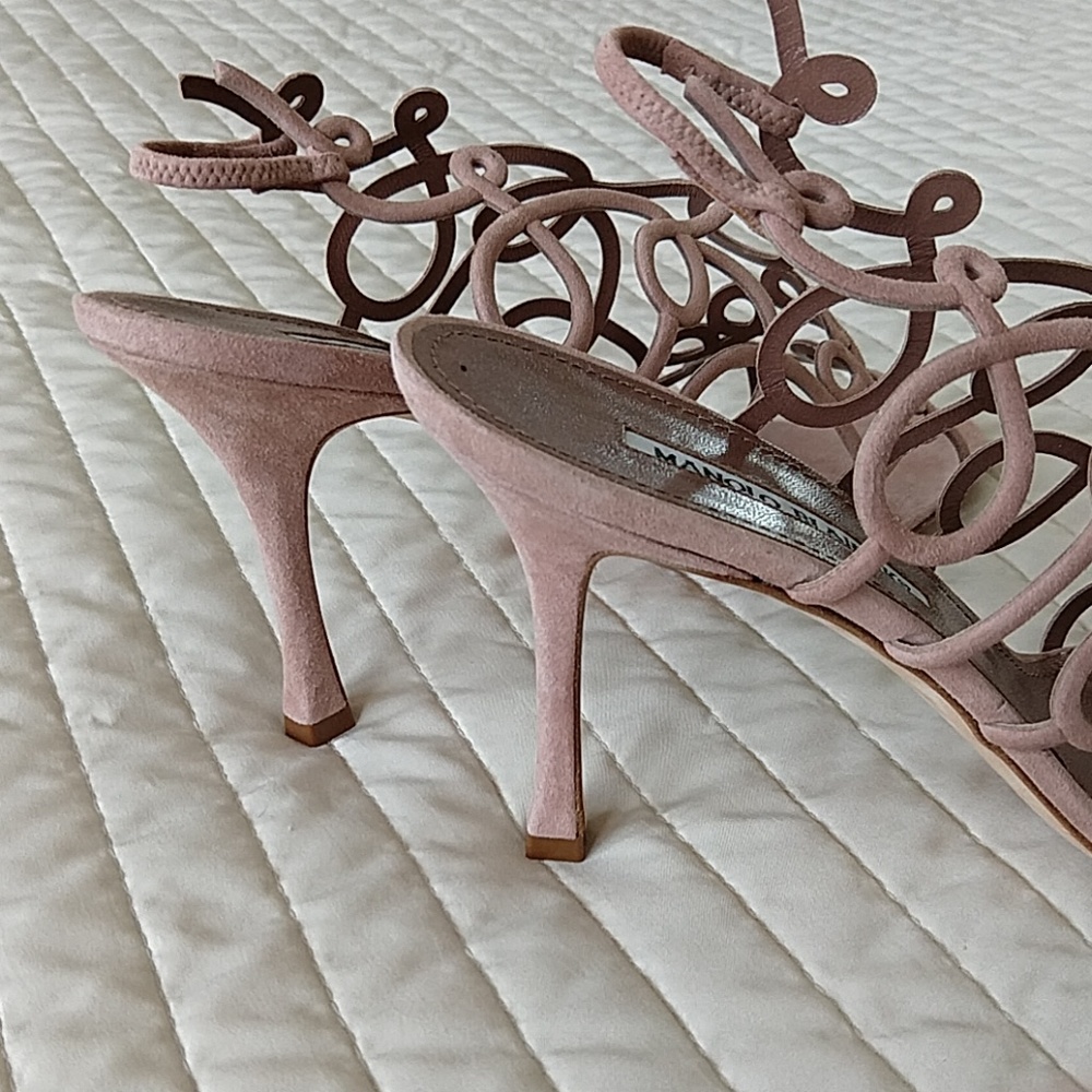 Manolo Blahnik "Gori" Suede Sandals - Picture 3 of 6